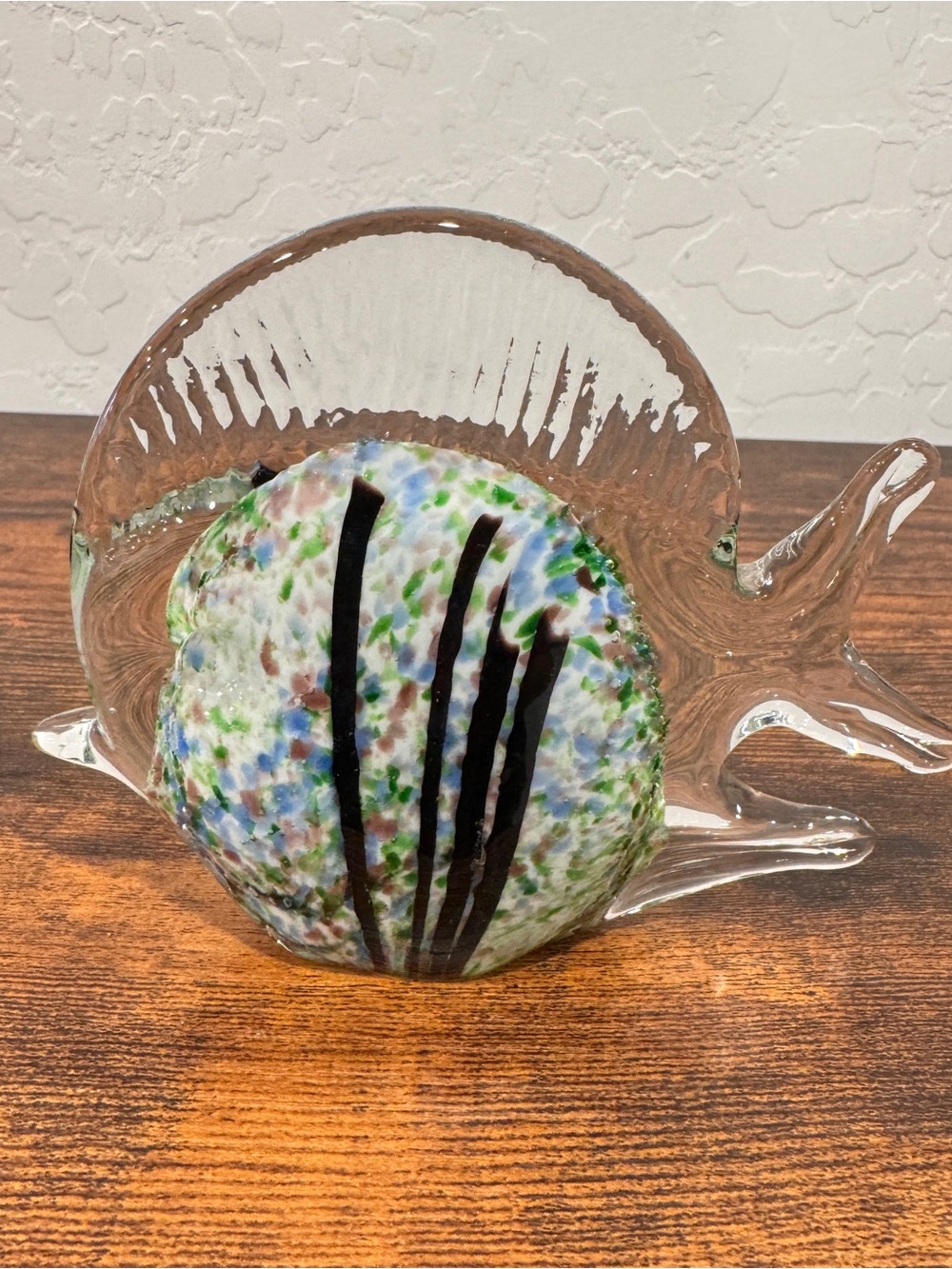Angelfish by Gorgeous Designs Art Glass Paperweight Figurine Multi Colors Beach